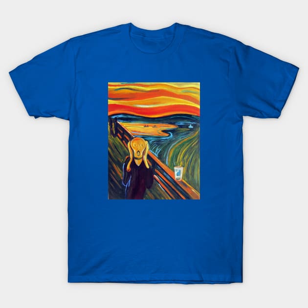 The Scream over an Empty Pint T-Shirt by realartisbetter